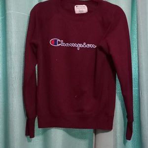 Maroon Champion Long Sleeve Crew Neck